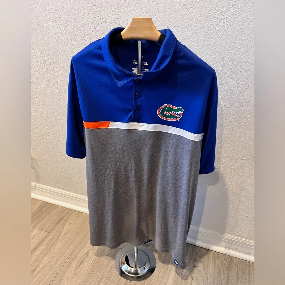 Florida Gators Fanatics Polo Shirt XL Blue Gray NCAA SEC - Picture 1 of 5